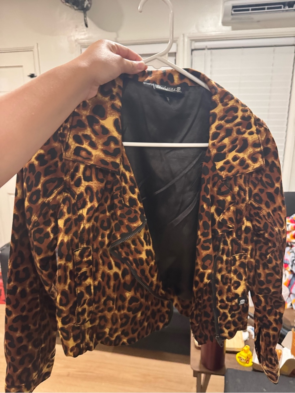 Sourpuss Leopard Print Jacket in Brown and Black